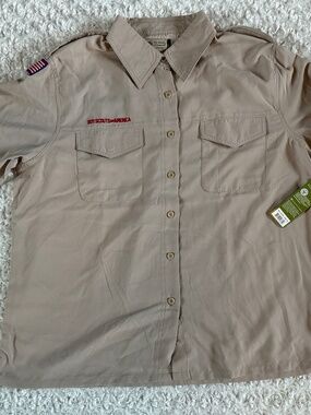New 2011 BSA Vented Women Plus Size 1X Boy Scout Uniform LS Shirt Soft Polyester
